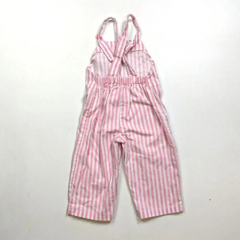 Vintage Catton Candy Overalls Baby Girls Size 6-9m Pink Bunny